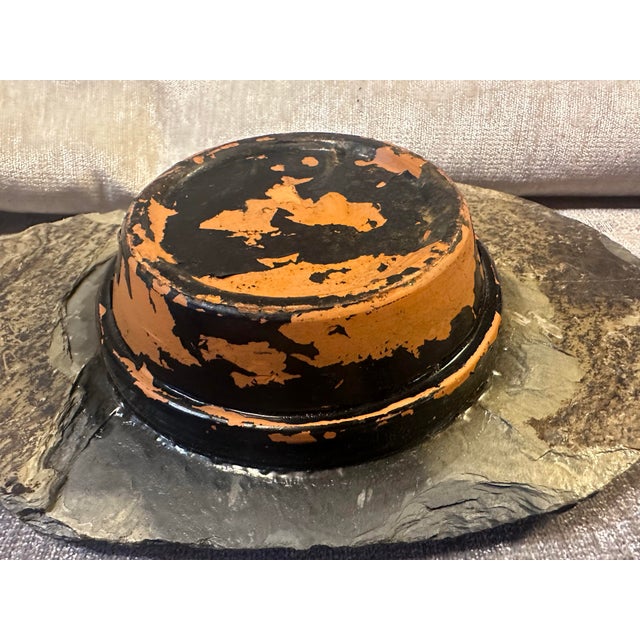 Late 20th Century Rustic Slate Stone Ikebana Vase With Flower Frog Signed by Artist "Stiger" For Sale In Denver - Image 6 of 8