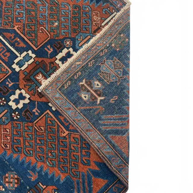 1930s Antique Kazak Rug | Double Medallions | 3x5 For Sale - Image 5 of 5