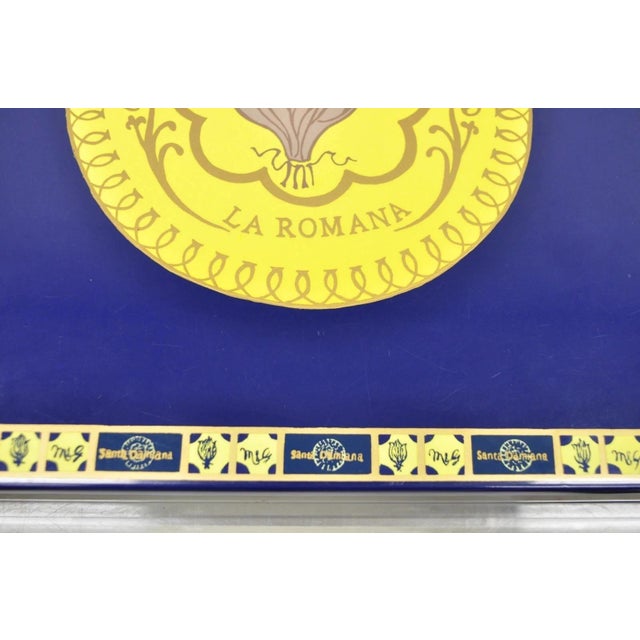 Early 21st Century Santa Damiana La Romana Blue Lacquered Wood Cigar Humidor Box For Sale - Image 5 of 12