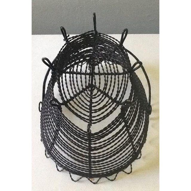 Vintage French Farm Wire Basket With Feet & Swivel Handle Chairish