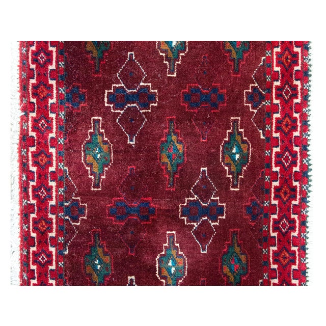 Vintage Persian Turkmen Rug For Sale - Image 10 of 13