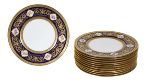 Cauldon English Plates Retail by Cowell and Hubbard Company Set of 12