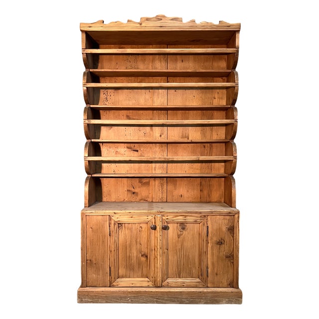 Rustic Fir Plate Credenza, 1800s For Sale