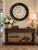 Late 20th Century Oversized Distressed Black-Brown French Hotel-Style Wall Clock For Sale - Image 4 of 6