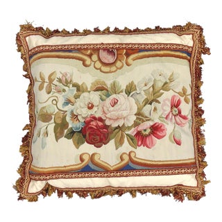 1920s French Aubusson Pillow For Sale
