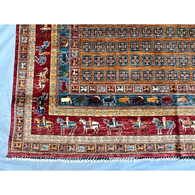 Textile Hand-Knotted Afghan Sultanabad Chobi Wool Area Rug - 8'11" X 12'0" For Sale - Image 7 of 13