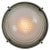 1950s Vintage French Industrial Beige Cast Iron and Frosted Cut Glass Flush Mount from Holophane For Sale - Image 5 of 6