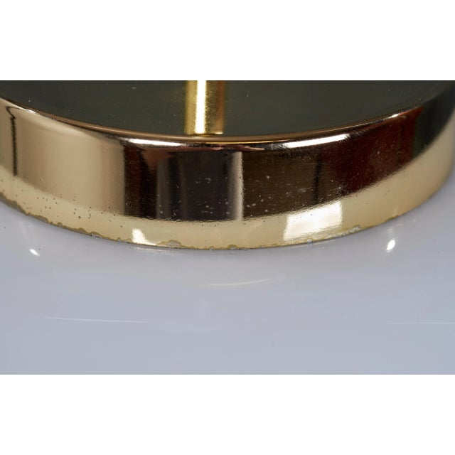 Metal Mid-Century Danish White Glass and Brass Pendant Lamp, 1960s For Sale - Image 7 of 9