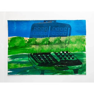 Mid 20th Century Iain Baxter "Deflecting Landscape" Conceptual Monoprint Painting For Sale