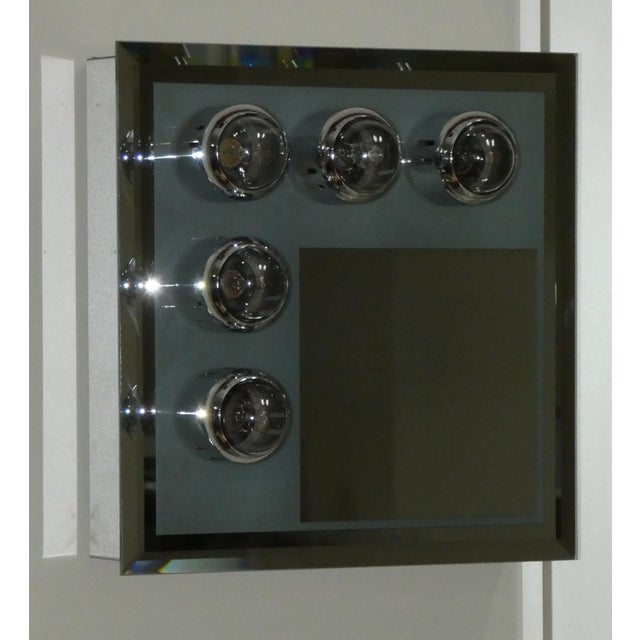 Chrome-Plated Steel Wall Lamp with Mirror and Lights, 1970s For Sale - Image 15 of 15