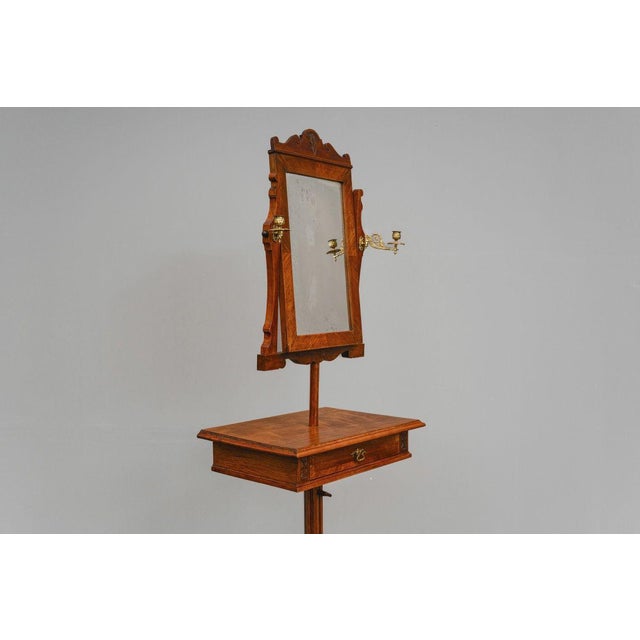 Brown Art Nouveau Vanity Mirror in Walnut, 1900s For Sale - Image 8 of 18