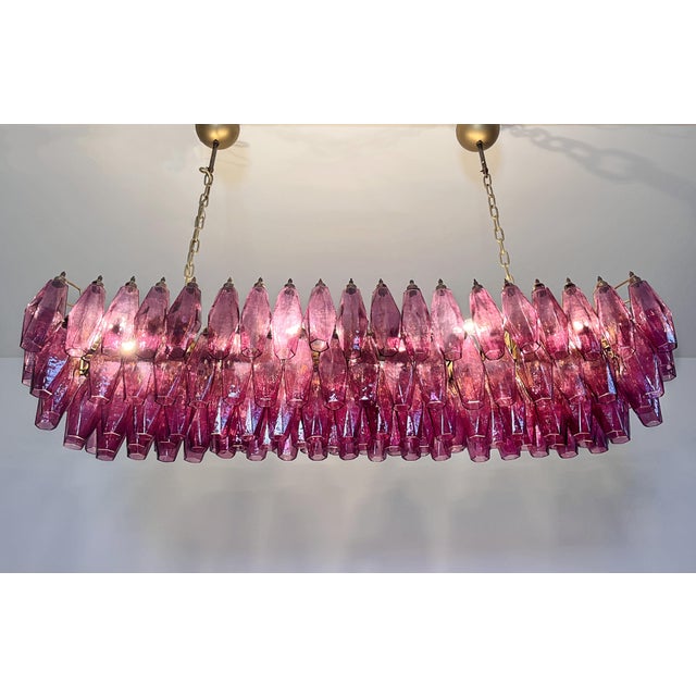 Purple Murano Poliedri Chandelier with 138 Amethyst Glasses by Carlo Scarpa, 1990s For Sale - Image 8 of 18