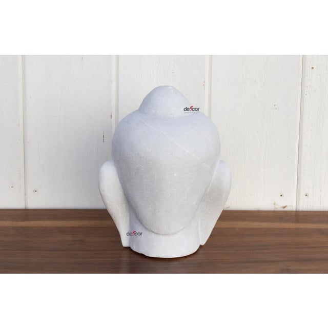 Serene White Marble Buddha For Sale In Los Angeles - Image 6 of 10