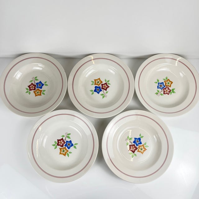 Ceramic The Beehive Soup Plates from Moulins Des Loups, 1950s, Set of 5 For Sale - Image 7 of 7