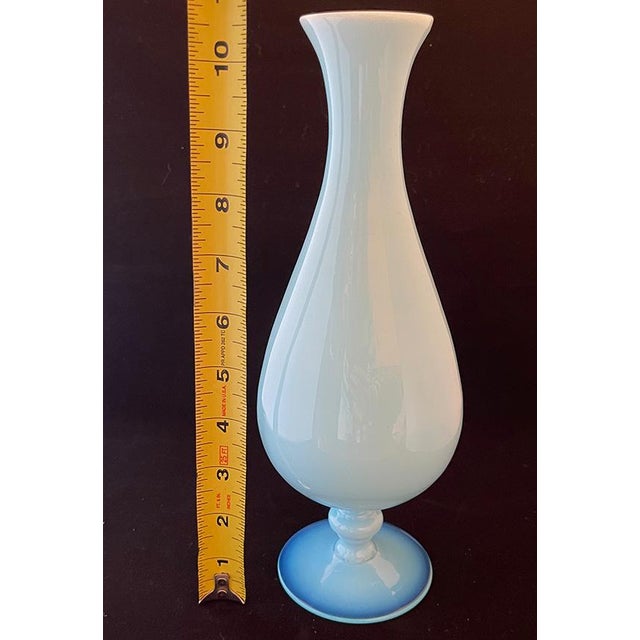 19th Century Portieux Vallerysthal Aqua Blue Opaline Vase For Sale - Image 9 of 9