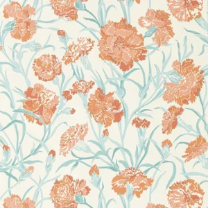 Harlequin Fleur de Joie Wallpaper in Paprika/Aqua/Soft Focus - a Sample