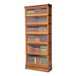 Antique Tall Bookcase in Oak from Globe Wernicke, 1890 For Sale