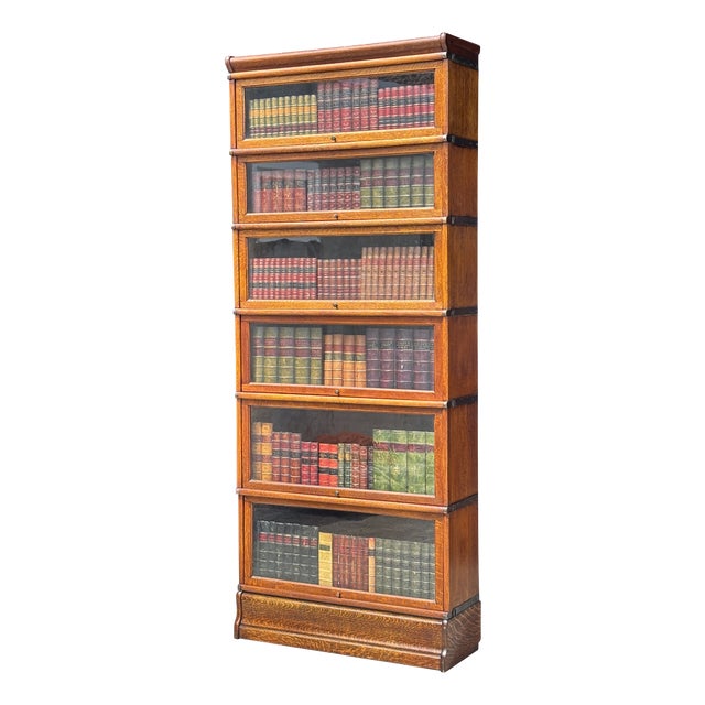 Antique Tall Bookcase in Oak from Globe Wernicke, 1890 For Sale