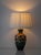 Art Deco Dutch Gouda Pottery Table Lamps with Silk Lampshade, 1920s, Set of 2 For Sale - Image 3 of 15