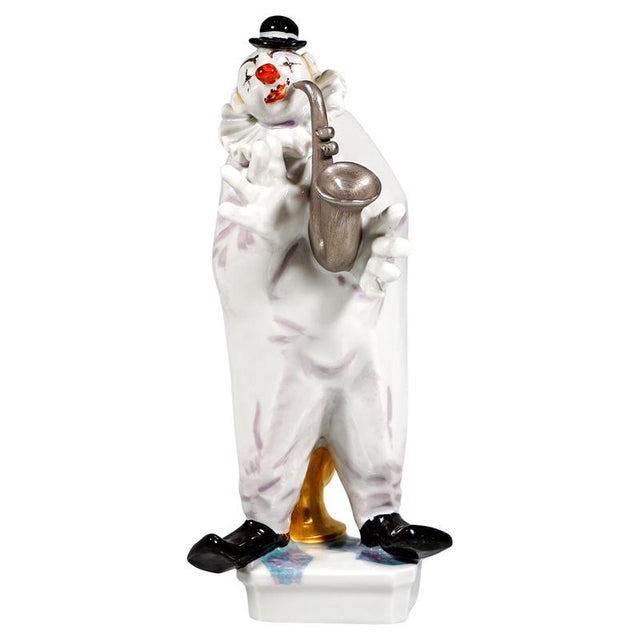 Vintage Clown Figurine with Saxophone by P. Strang for Meissen, 1990 For Sale - Image 6 of 6