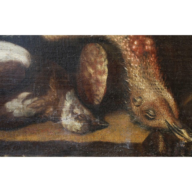 Black Italian Still Life Painting of a Cat with Game For Sale - Image 8 of 10