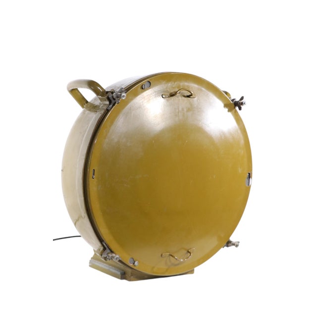 Green Mid 20th Century Restored Vintage Nautical Spot Light Industrial Lighting For Sale - Image 8 of 10