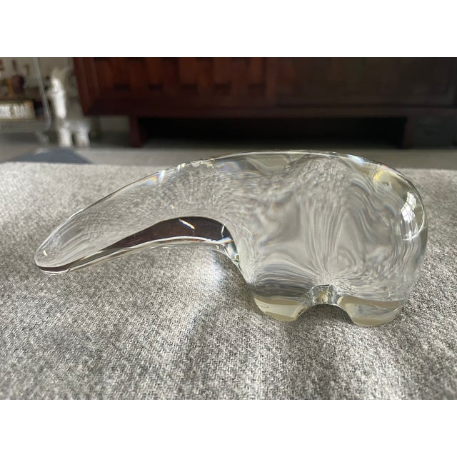 Vintage 1960’s French Baccarat Crystal Polar Bear Paperweight Figurine, in the style of François Pompon- a pioneer of...