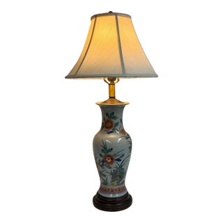 Late 20th Century Aladin Lamps & Shades Floral Porcelain Table Lamp For Sale
