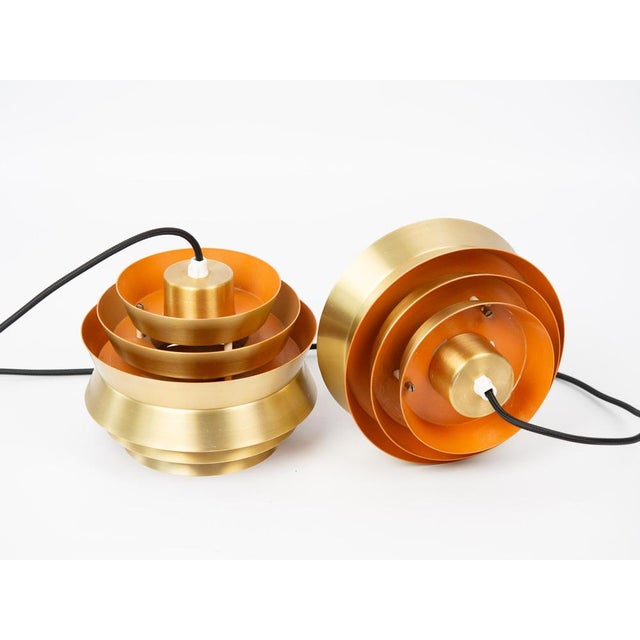 Vintage Swedish Trava Pendant Lamps by Carl Thore for Granhaga Metallindustri, 1960s, Set of 2 For Sale - Image 10 of 17