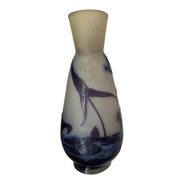 Glass Jugendstil Vase Floral Cameo Glass from Emile Gallé, 1900 For Sale - Image 7 of 7