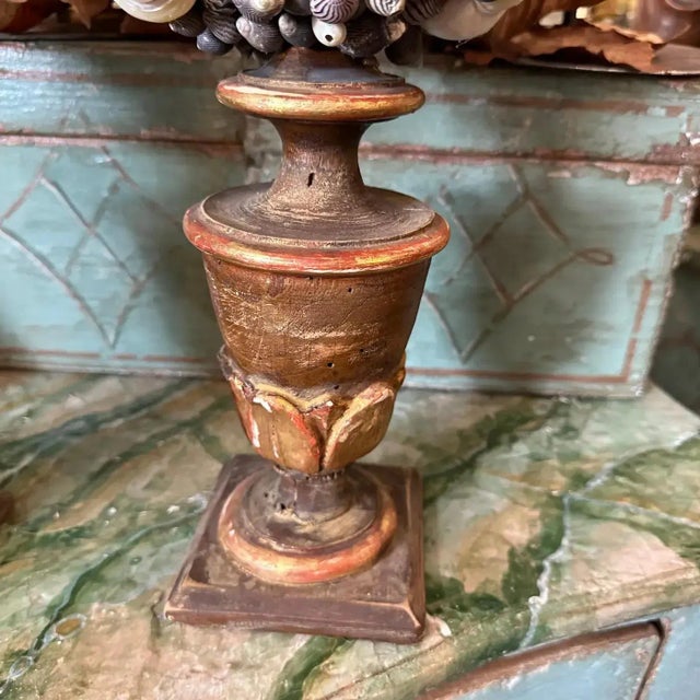 19th Century Lacquered Wood Sicilian Palm Holder With Shell Composition - a Pair For Sale - Image 4 of 11