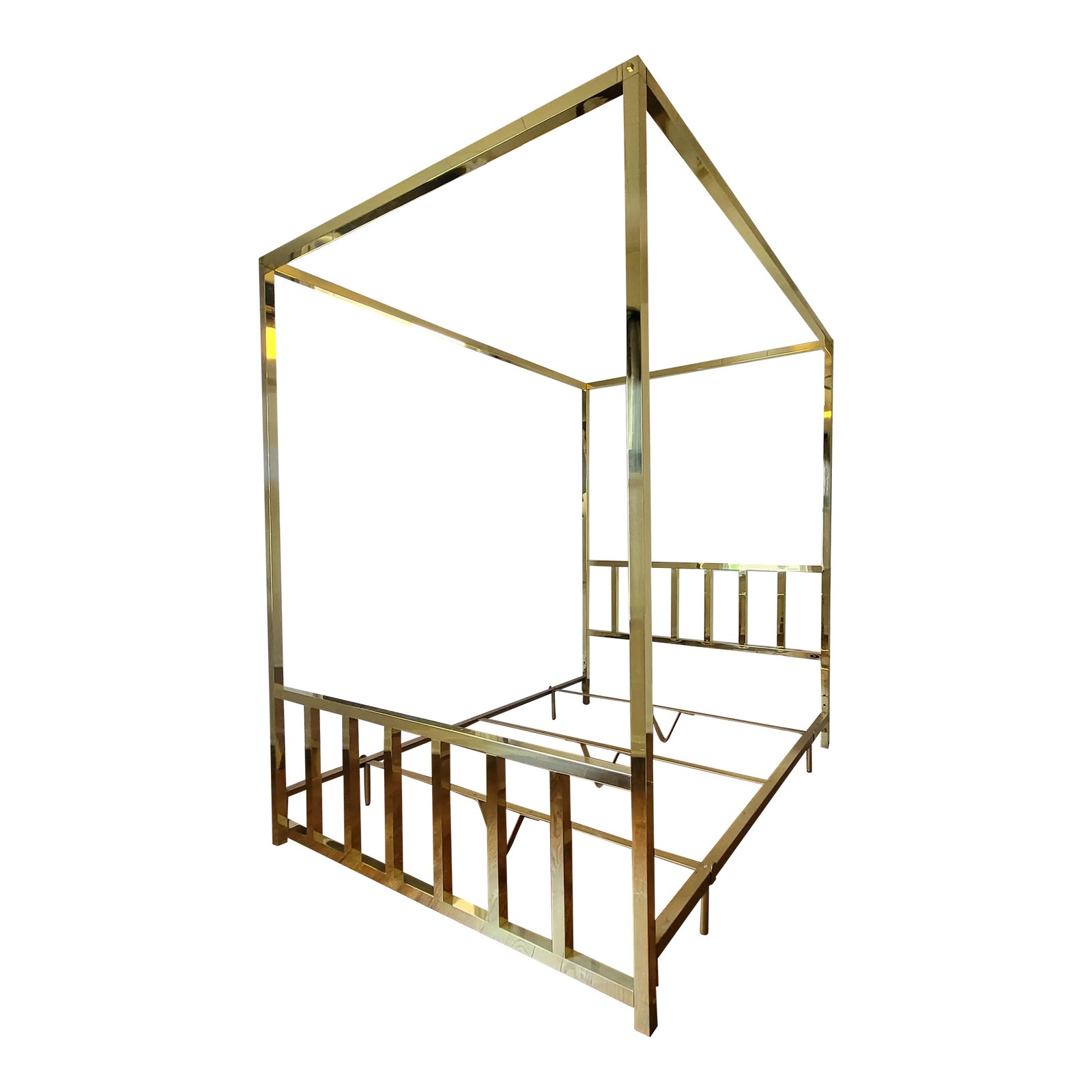1980s Vintage Brass Queen Canopy Bed Chairish