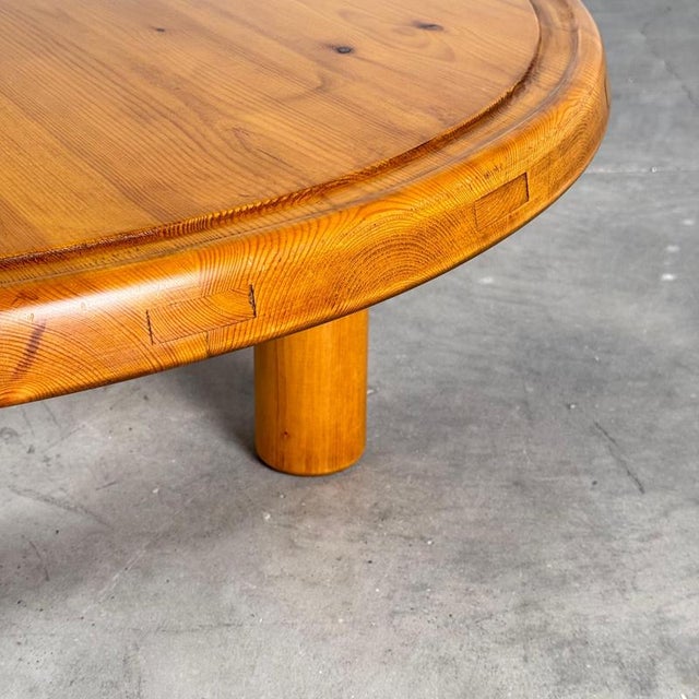 Wood Round Pine Coffee Table by Charlotte Perriand for Les Arcs, 1960s For Sale - Image 7 of 15