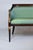 Wood French Empire Style Curved Walnut Settee With Dolphin Arms, New Green Silk For Sale - Image 7 of 13