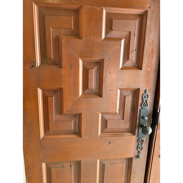 A Pair of Arched Paneled Church Doors For Sale - Image 10 of 12