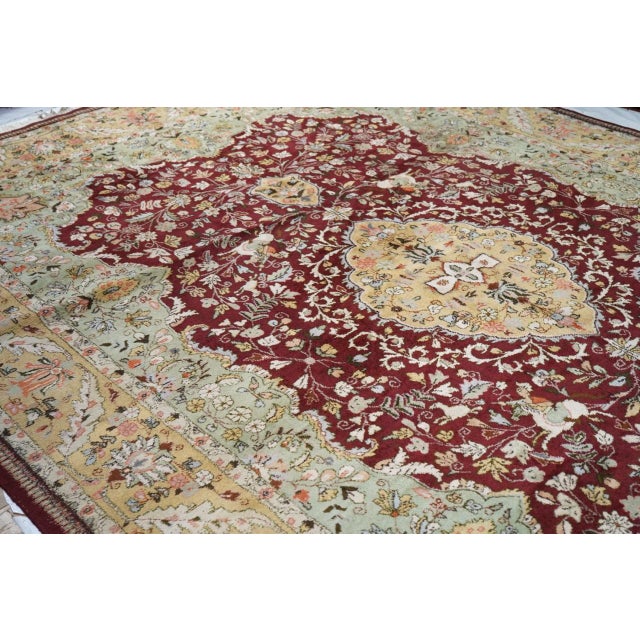 Vintage Persian Tabriz Rug 9'9" X 13’10” For Sale In New York - Image 6 of 10