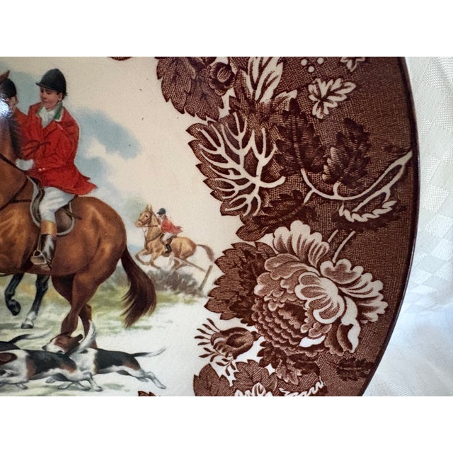 Period 1930s Wood & Sons Alpine Ironstone Fox Hunt Themed Plate For Sale In Lexington, KY - Image 6 of 10