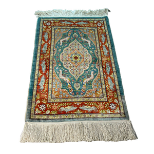 Vintage Turkish Hereke Silk Country Home Rug, 1960s