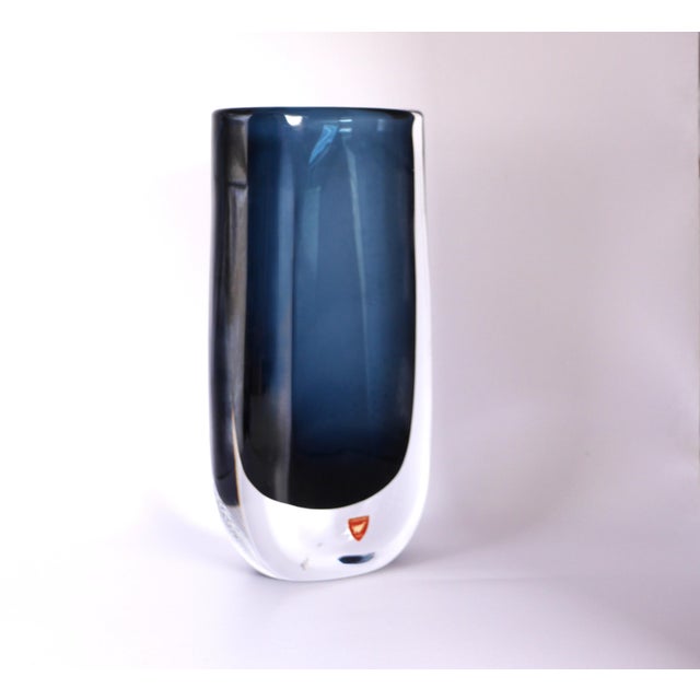 Blue Glass Vase by Landberg for Orrefors, Set of 2 For Sale - Image 8 of 15