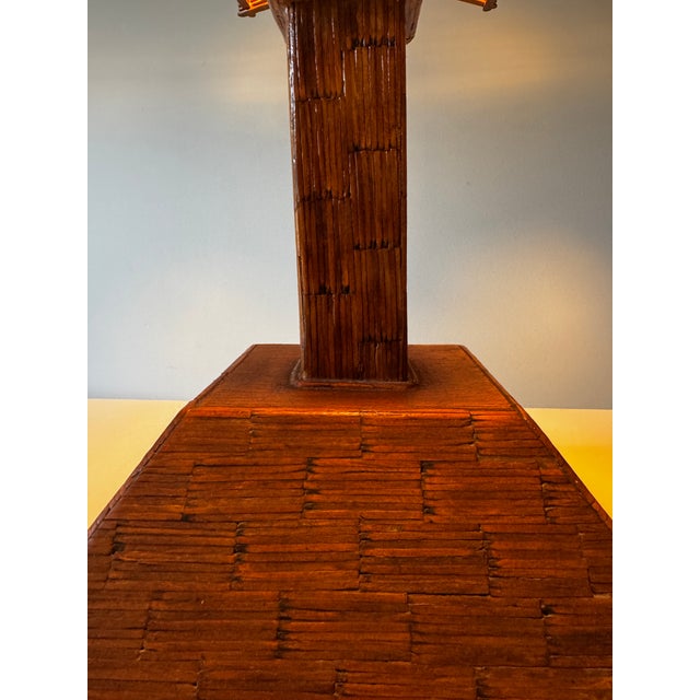 Beautiful Vintage Tramp Art - Popsicle Stick/Matchstick/Marble Lamp For Sale - Image 9 of 10