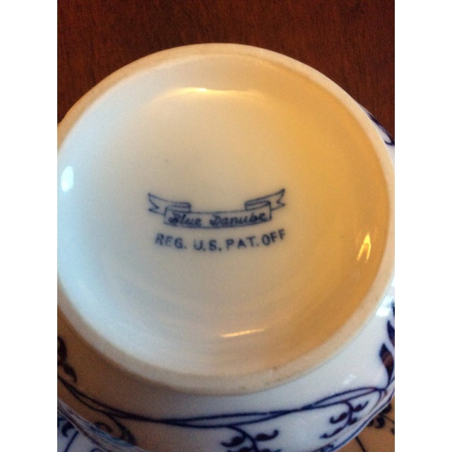 Transitional Mid 20th Century Blue Danube Bouillon Cup Set- 4 Pieces For Sale - Image 3 of 6