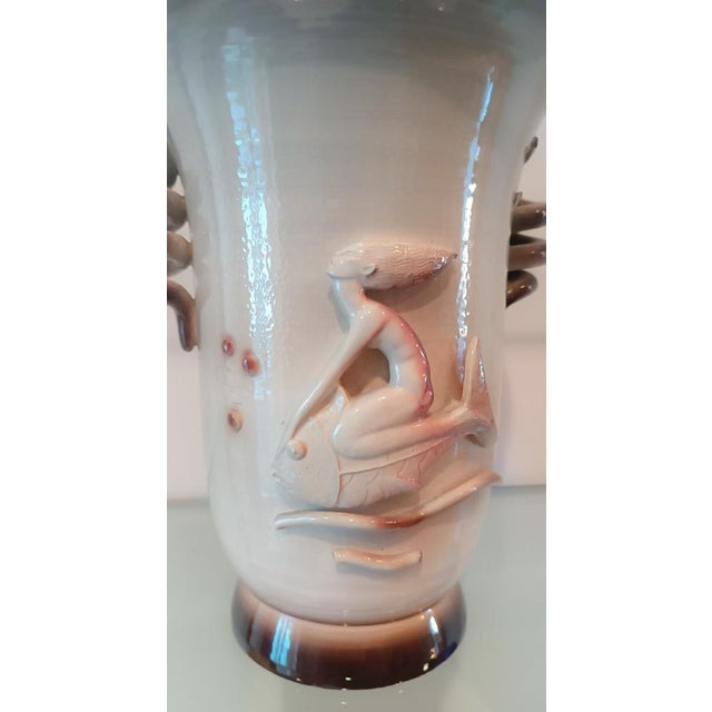Ceramic Art Deco La Freccia Ceramic Vase by Tarcisio Tosin, Vicenza, 1932 For Sale - Image 7 of 9
