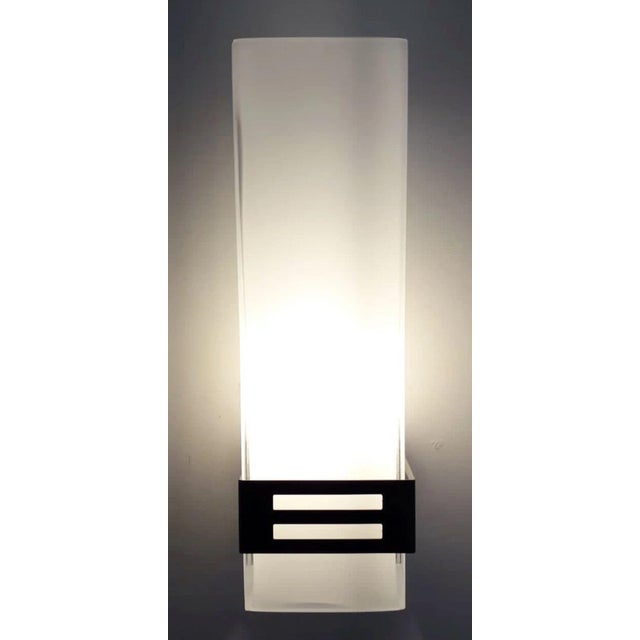 Glass Set of Twelve Grattacielo Frosted Murano Glass Sconces, Italy, 1990's. For Sale - Image 7 of 9