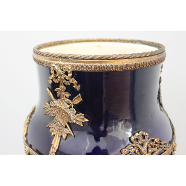 Metal Napoleon III French Red Marble Vase, Set of 2 For Sale - Image 7 of 16