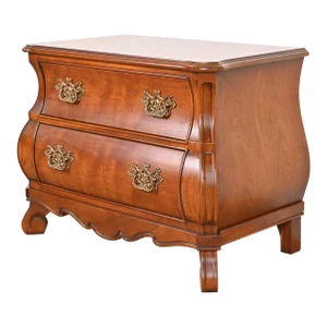 Henredon Italian Louis XV Cherry Wood Bombay Form Commode or Bedside Chest