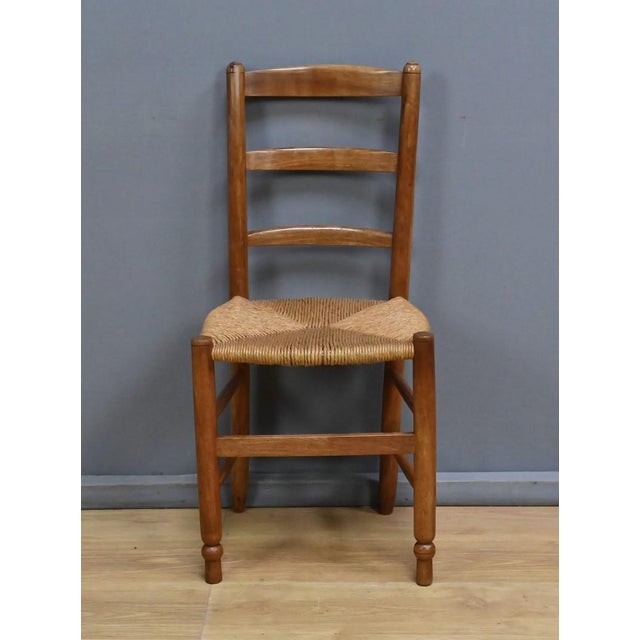 Cherrywood and Straw Chairs, Late 19th Century, Set of 4 For Sale - Image 14 of 18