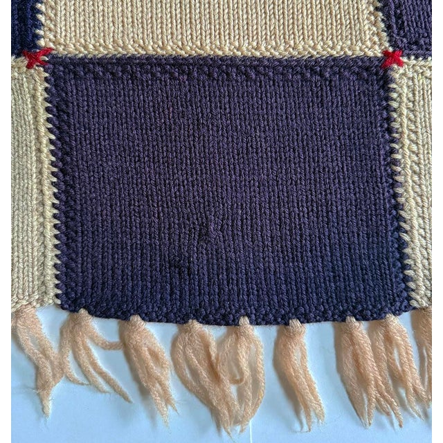 1970s Hand Knit Americana Throw Blanket For Sale - Image 4 of 5