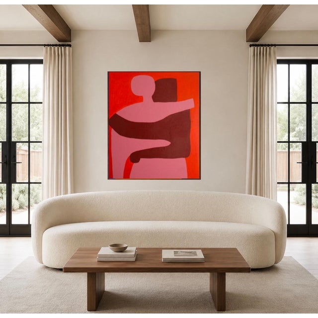 “Can I Hold You” captures the profound simplicity of human connection through abstract forms and bold colors. Two entwined...