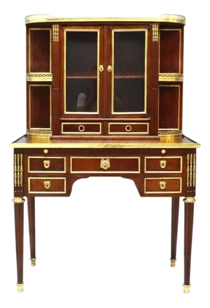 Louis XVI Style Lady’s Desk, Bonheur Du Jour; Mahogany, Ormolu & Marble; C1890