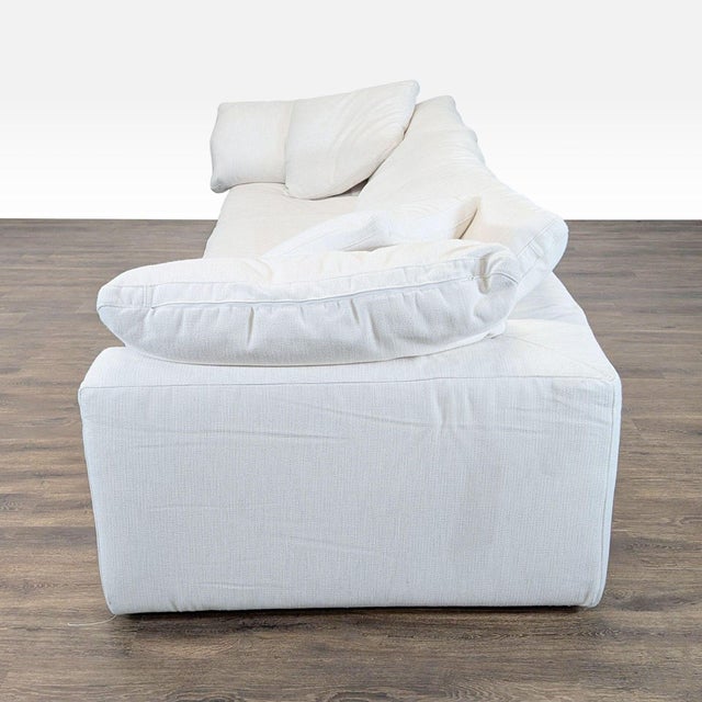 Modern Restoration Hardware Cloud 3-Seat Modern White Sofa For Sale - Image 3 of 9